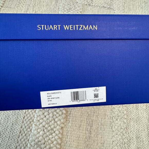 Stuart‎ Weitzman Boulevard Suede Bootie Pull On Black Moto NEW with Box 9.5 - Picture 3 of 9